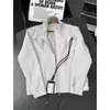 Chaqueta Americana Retro de Tres Pruebas con Cuello Alto y Hombro Ranglán para Hombre, Otoño, Patchwork Desconstruido, Chaqueta Deportiva, Cleanfit, Chaqueta de Béisbol