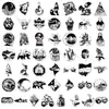 50 Peças de Compra Direta Transfronteiriça Adesivos Criativos Preto e Branco Gótico Estilo Punk Grafite para Mala Decoração de Capacete de Motocicleta Adesivos