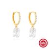 Brincos de prata esterlina S925, brincos clássicos de diamante super flash, joias de orelha da moda com design geométrico simples e de venda quente na Europa e nos Estados Unidos