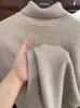 Suéter de cuello alto para hombre de otoño e invierno, tejido liso clásico y versátil, estilo americano "old money" casual de negocios