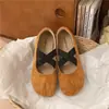 Zapatos Mary Jane Retro con Tira Cruzada para Mujer 2026 Verano Nuevos Zapatos de Ballet Planos Cómodos Zapatos de Punta Poco Profunda con Suela Suave