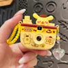 Chaveiro de Câmera Sanrio em Forma de Barco Fofo Desenho Animado Kuromi KT Brinquedo Luminoso Pingente de Mochila de Estudante Presente