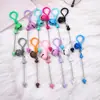 Llavero de Campana de Plástico de Colores Dulces Decoración Creativa para Bolsos DIY con Cuentas Llavero Colgante para Mochila Lindo