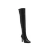 Botas largas de mujer para otoño e invierno, punta fina, transfronterizas, suela de goma versátil, tacón de aguja ultraligero, botas hasta la rodilla, antideslizantes, cremallera lateral, color liso