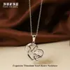 Accesorios de Colgante de Collar de Amor en Forma de Corazón de Acero de Titanio para Mujer, Apilable, Estilo de Alta Gama Otoño e Invierno, Cadena para Clavícula de Acero Inoxidable Incrustada con Circonita