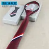 Corbata de cinta de tres colores fácil de tirar para hombre y mujer TB Corbata de cremallera de rayas rojas, blancas y azules de 5 cm, versión estrecha Tide
