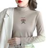 102 # Camiseta de Manga Larga para Mujer de Cuello Alto (Toma real) (100% Otro) (Aumentar 2Xl/3Xl)