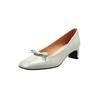 Elegantes Franceses ~ Planos/5cm Zapatos Documentales de Gato para Mujer Tacones Altos de Charol Suave Zapatos de Salón Cuadrados