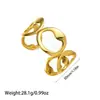 Pulsera de Acero Inoxidable Chapado en Oro de 18K de Estilo Nuevo Europeo y Americano que Conserva el Color para Mujer, Pulsera Abierta de Acero de Titanio con Diseño de Flor y Hoja de Gama Alta
