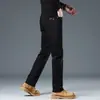 Jeans negros de alta gama para hombre que no se decoloran, corte slim recto, nuevos de la primavera 2026, pantalones elásticos versátiles