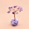 Árbol de Piedras de Cristal Tejido a Mano Árbol de Cristal de Riqueza Amatista Cuarzo Rosa Adorno de Escritorio Caja de Regalo
