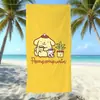 Toalla de Playa con Estampado de Perro Pudín de Sanrio, Absorbente de Agua, Secado Rápido, Fibra Ultrafina, Toalla de Baño para Vacaciones, Directo de Fábrica