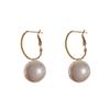 Brinco de Pérola Grande Exagerado Moda Personalidade Europeia e Americana Feminino Agulha de Prata S925 Temperamento Socialite Design Elegante Brincos Feminino
