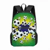 Mochila de Moda Estampada para Hombre Transfronteriza Estampado de Fútbol Mochila Ligera para Estudiantes Niños Casual Gran Capacidad Bolsa Escolar