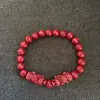 Transmissão ao Vivo de Pulseiras com Mantra de Seis Palavras de Areia Roxa e Dourada, Pulseiras Pixiu de Areia Vermelha para Homens e Mulheres, Atacado de Areia Vermelha Imitação com Baixo Teor