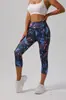 Nuevos leggings de yoga estampados tie-dye transfronterizos de 3/4, de cintura alta, suaves y cómodos, modernos para fitness y deportes