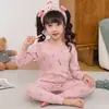 Conjunto de ropa interior térmica de otoño para niños, pijama de algodón puro para niños, conjunto de ropa interior cálida para niñas, suéter de algodón como capa base para niños pequeños y bebés