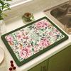 Mesa de fregadero de cocina, tazón de encimera, escurridor de platos, tapete de control de agua para tazón y plato, cuero absorbente, secado rápido, tapete para mesa de lavabo de baño