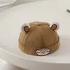 Sombrero de cubo de punta estilo coreano ins para niños pequeños con diseño de cachorro, sombrero de pescador cálido, sombrero exterior versátil y lindo para niños y niñas