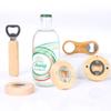 Abridor de botellas de madera antiguo, abridor de botellas con imán magnético redondo para refrigerador, abridor de botellas de cerveza de acero inoxidable, abridor de tapas de madera maciza