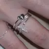 Anillo Coreano Retro con Letras de Amor, Diseño de Nicho, Anillo Personalizado y Exagerado para el Dedo Índice, Anillo Versátil y Único para Mujeres
