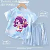 Traje Deportivo Lindo para Niñas Verano 2026 Nuevo Ropa de Secado Rápido Camiseta de Manga Corta de Seda de Hielo Pantalones Cortos para Niños Ropa de Casa a