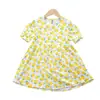 Vestido de algodón con mangas abullonadas 2022 algodón artificial floral fresco fino falda suave