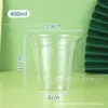Copo de chá de leite copo de café descartável 500ml embalagem plástica para bebidas pet com tampa copo de bebida gelada Starbucks lote