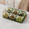 Plato de frutas para el hogar, mesa de centro con compartimento para sala de estar con bandeja, caja de dulces, plato para aperitivos KTV de hotel con tapa de diamante