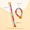 Colgante de Joyería DIY Tejido a Mano Llavero Cordón Cadena para Teléfono Decoración de Bolsa con Nudo de Diamante Aro Abierto