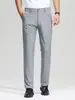 Pantalones de Seda de Hielo para Hombre 2026 Verano Finos Sueltos Rectos Pantalones Casuales para Hombre Traje de Negocios de Alta Gama Pantalones Largos