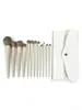 Conjunto de Pincéis para Maquiagem dos Olhos Porcelana Nuvem: Sombra, Pincel para Pó Solto, Base, Blush, Iluminador, Conjunto de Pincéis Corretivos, Conjunto Completo de Pincéis com Cerdas Macias