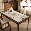 Novo Jogo Americano de Couro Estilo Chinês para Mesa de Jantar, Impermeável, à Prova de Óleo, Resistente ao Calor, Antiderrapante, Lavável, Isolante Térmico, Capa Protetora para Mesa de Centro