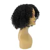 Peluca de moda sintética de alta temperatura transfronteriza para mujer, rizos pequeños estilo africano, raya media con flequillo, peluca esponjosa hecha a máquina, calidad de exportación