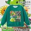 Plantas vs. Ropa Periférica de Zombies Caricatura Pistaplantas Sudadera Infantil Sudadera de Manga Larga Otoño/Invierno Top para Niños