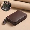 Bolsa de Tarjetas Simple Explosiva Piel Suave para Hombre Gran Capacidad Multi-Tarjeta Organizador de Tarjetas Portatarjeta de Licencia de Conducir Ultradelgado