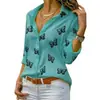 Estación independiente 2025 explosión camisa de verano para mujer nueva tendencia europea y americana camisa estampado de animales 3D