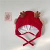 Gorro de bebé otoño e invierno nuevo gorro de lana con astas bonito para bebé gorro navideño gorro cálido con protección para las orejas de dibujos animados para niños