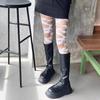 Medias negras sexys rotas personalidad irregular chica hot calcetines bajos de pie hueco pantimedias mujeres Venta al por mayor
