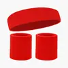 Diadema para la Cabeza Muñequeras Set Deportivo Algodón Unisex Fitness Absorbente de Sudor Equipo de Protección de Fábrica Parche Bordado Logo Venta al por Mayor