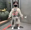 Conjunto de Moletom Nezha para Meninos Primavera Outono 2026 Novo Infanto Juvenil Menino Roupas Cartoon Descoladas Conjunto Esportivo de Duas Peças Tendência