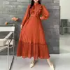 Vestido Longo Plissado Elegante Estilo Francês Feminino Verão Novo Flor Tridimensional Decorativa Amarração na Cintura Vestido de Nicho
