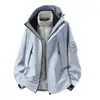 Conjunto de dos piezas de chaqueta de plumón para hombre estilo Luotuo 3 en 1 para exteriores, chaqueta de montañismo cálida, impermeable y a prueba de viento para mujer