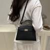 Bolso de Mujer 2025 Primavera Nuevo Simple de Nicho para Mujer Hombro Único Cruzado de Moda Cerradura Cubo de Gran Capacidad