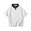 Polo de pareja con solapa a juego de colores al por mayor de fábrica, camiseta de manga media impresa de manga corta, camiseta publicitaria con logo estampado, ropa de clase