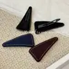 Grampo de Cabelo Triângulo de Tecido Amarelo Costurado Novo Estilo Coreano, Presilha Simples de Moda Retrô para Franja, Elegante Presilha Lateral