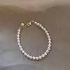 Pulseira de Pérola de Vidro Elegante Simples Imitação Pérola Cristal Shijia Quente e Suave Feminina Elegante Pulseira Empilhada