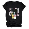 Amazon eBay sitio independiente moda casual mujer sexto grado cuello redondo manga corta camiseta camiseta básica para comercio exterior