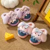 Chinelos de Algodão para Crianças Meninas Fofas Desenho Animado Pelúcia Casa Solado Macio Chinelos de Algodão para Bebê Em Estoque Atacado Dropshipping