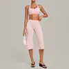 Conjunto de Yoga Sujetador Deportivo de Tirantes Color Arena Otoño Pantalones Cortos Ajustados de Secado Rápido de Cintura Alta Ropa de Yoga Conjunto 5423+7311
